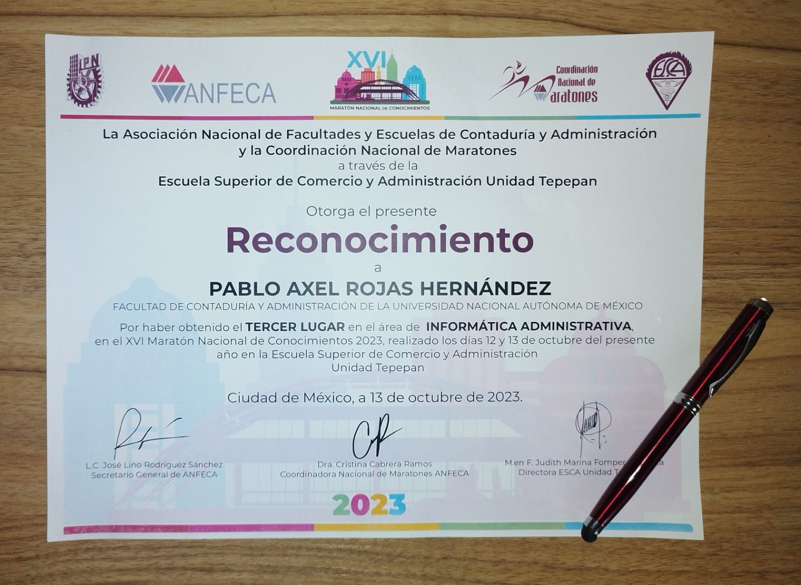3rd Place – National Computer Science Marathon